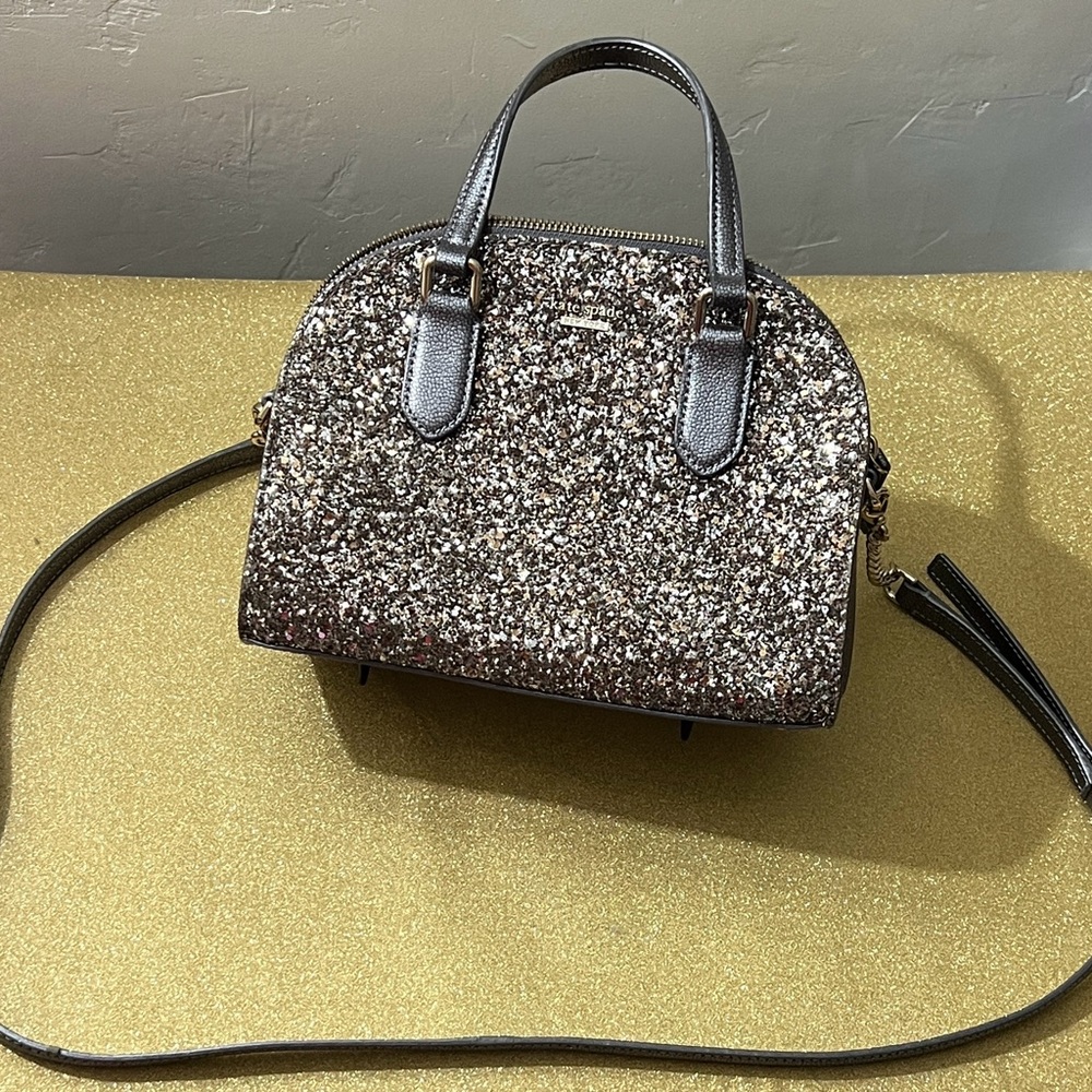 NWOT Kate Spade Chunky Glitter Dome Crossbody Satchel - Picture 3 of 17